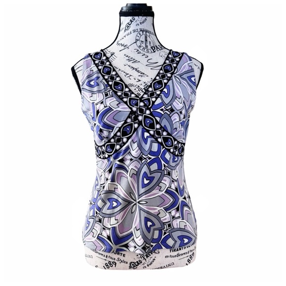 Tahari ASL Women’s Fitted Sleeveless Tank Top. Purple, Blue. 6 - Picture 1 of 11